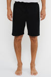 Vador Linen Blend Shorts - Black  - 8"