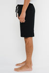 Vador Linen Blend Shorts - Black  - 8"