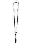 Howlite Stone & Black Lava Stone Necklace